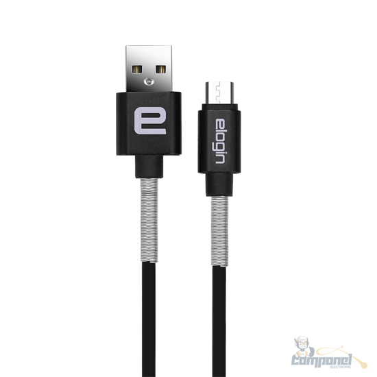 Cabo USB X Micro USB V8 com mola protetora preto cm05